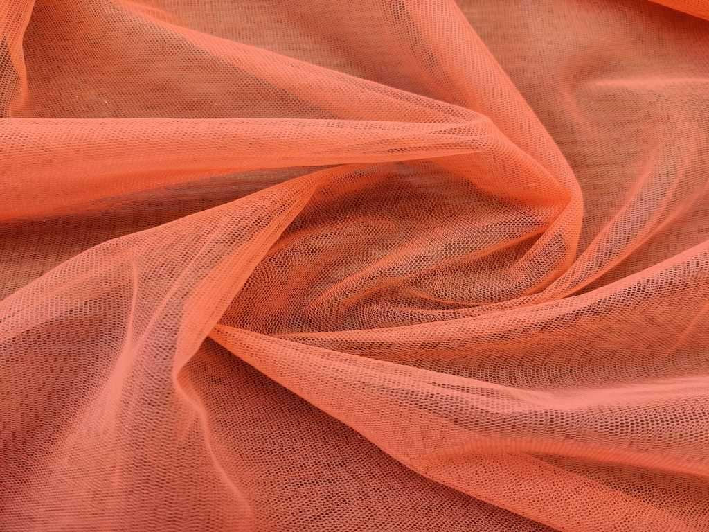 Rust Orange Soft Net Fabric
