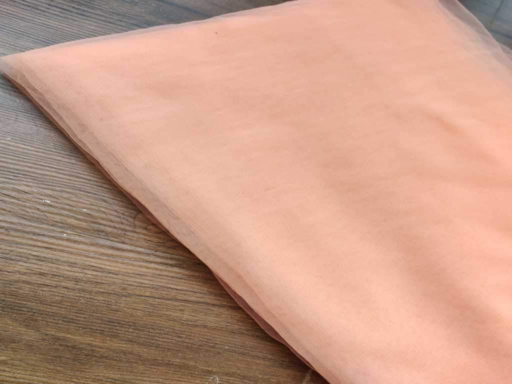 Peach Mono Net Fabric