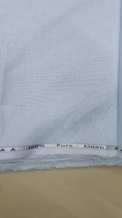 SKY Blue 100% Pure Cotton Linen Fabric (80)Lea