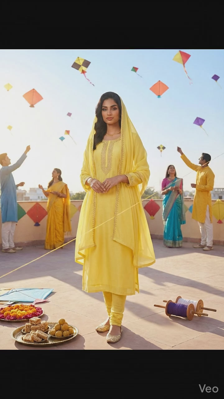 Pastel Yellow Chanderi Silk Fabric