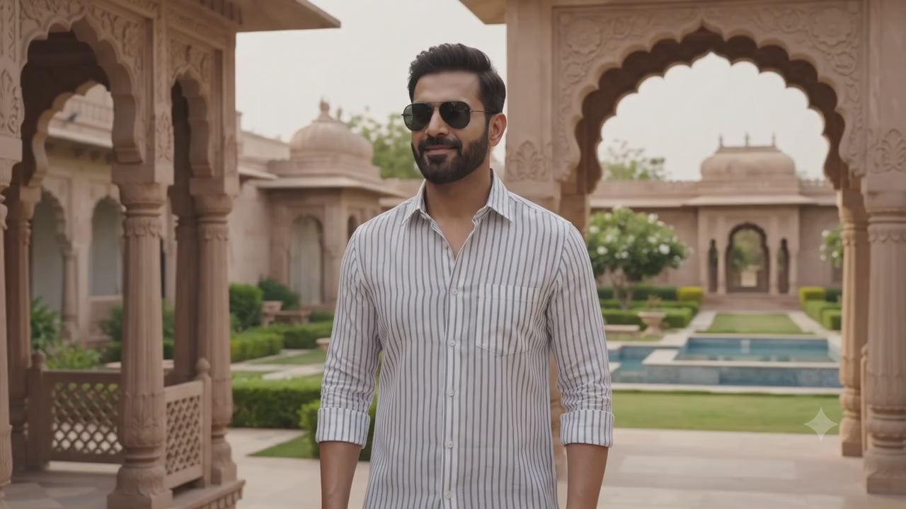 Classic Monochrome Striped Premium Cotton Linen Fabric – video