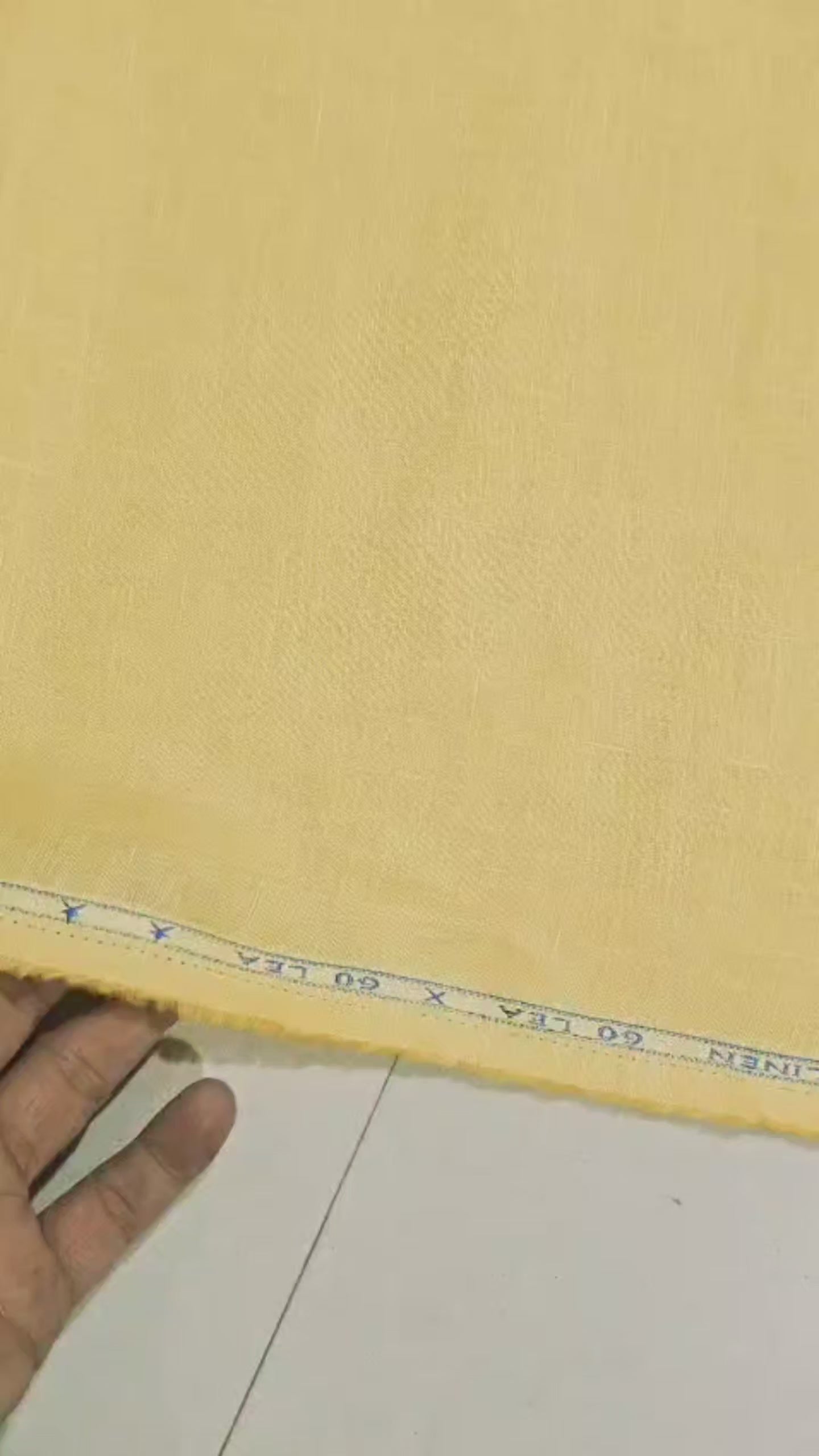 Premium Soft  Yellow European style 100%Pure Linen 60 Lea Fabric(No cotton)