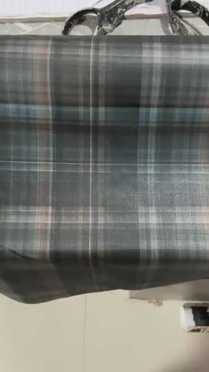 Classic plaid / tartan check design with a contemporary dark aesthetic Digital Print Shirting Fabric