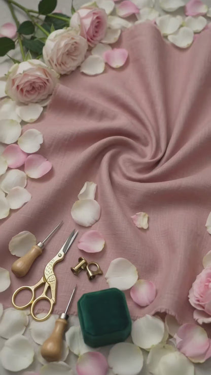 Premium Dusty Rose Cotton Linen 60 Lea fabric