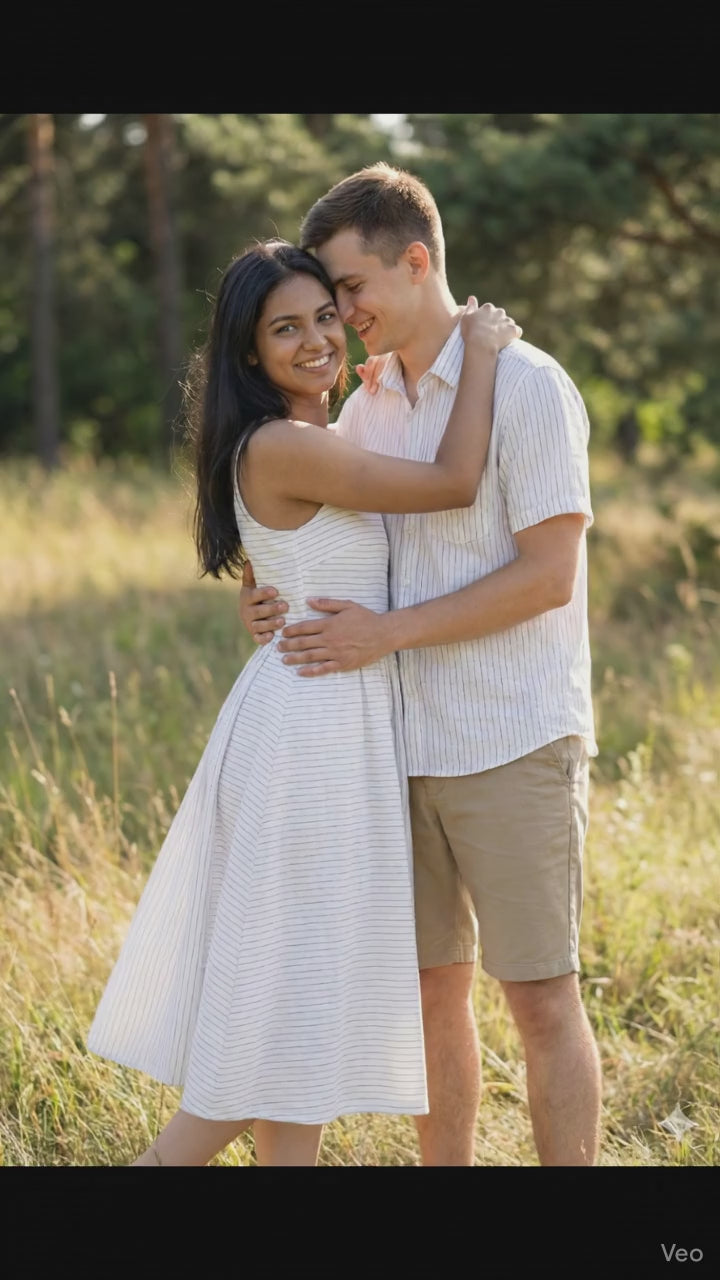 White with Grey Horizontal Lines Premium Cotton Linen Fabric (60 Lea)