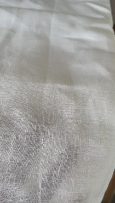 White Pure Handloom Linen Fabric from Bhagalpur Export Quality