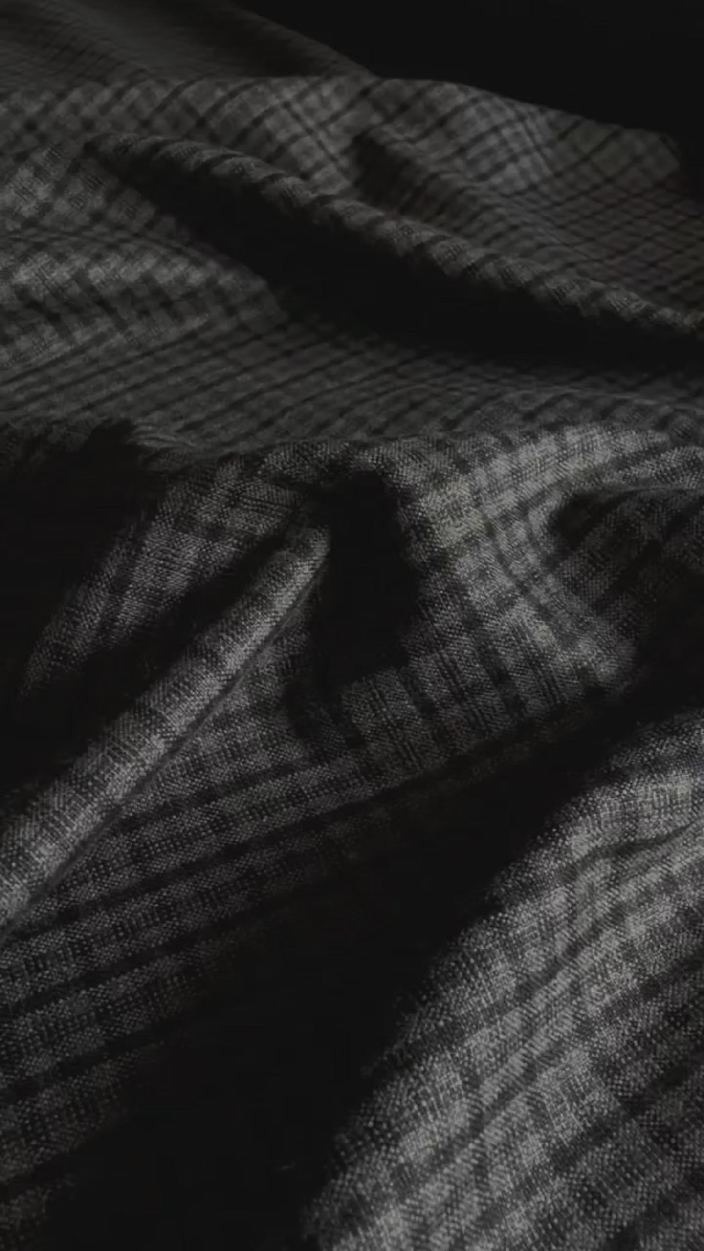Mehndi Green and Black Micro checked Premium Cotton Linen Fabric