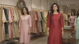 Video of Mul Chanderi big width fabric in rich jewel tones showing drape and sheen