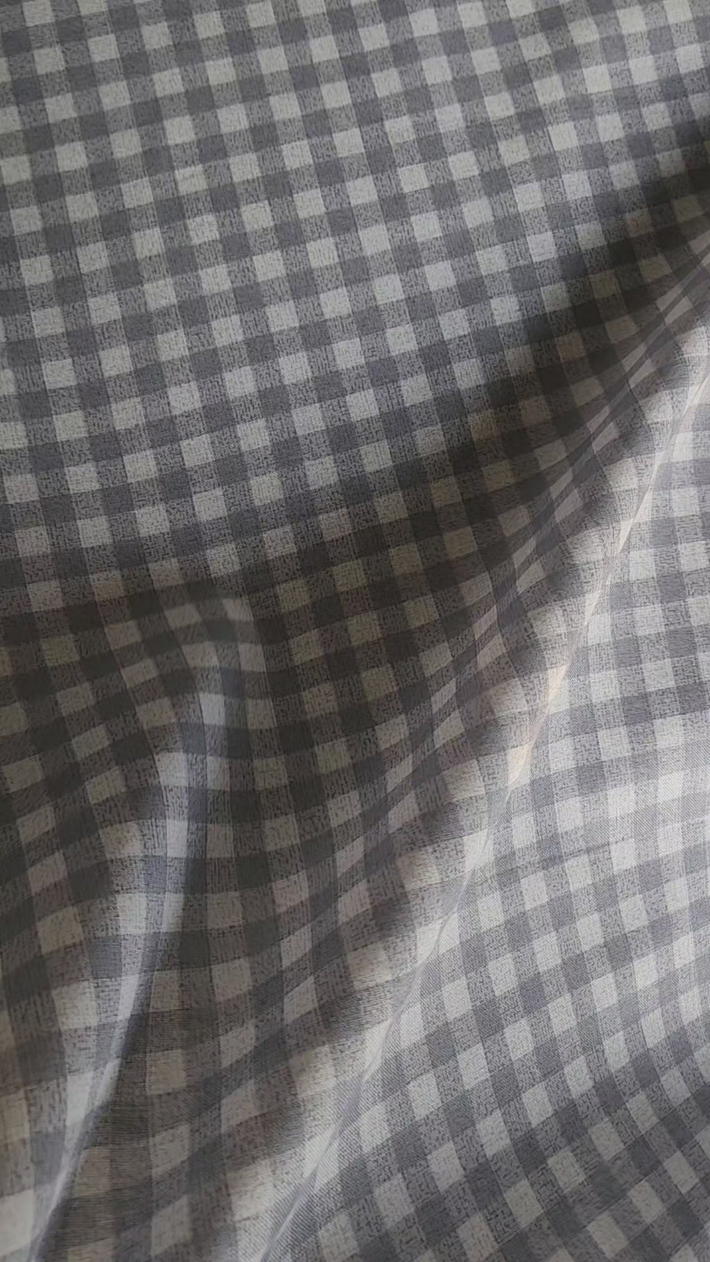 Classic grey-and-white buffalo check Digital print Shirting Fabric