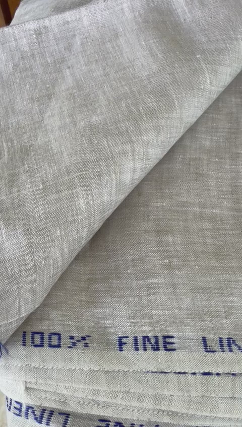 Natural Beige Handloom Linen Fabric from Bhagalpur Export Quality