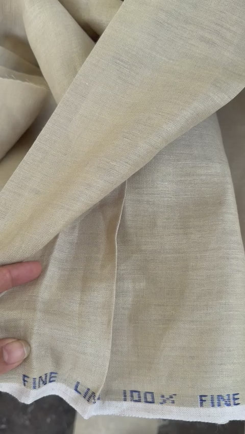 Beige Handloom Linen Fabric from Bhagalpur Export Quality