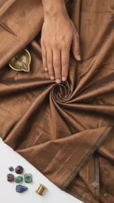 Copper Brown Glossy chanderi Shirting fabric