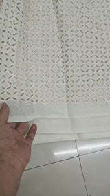 Dyeble Cotton Chikankari Eyelet Pattern Fabric