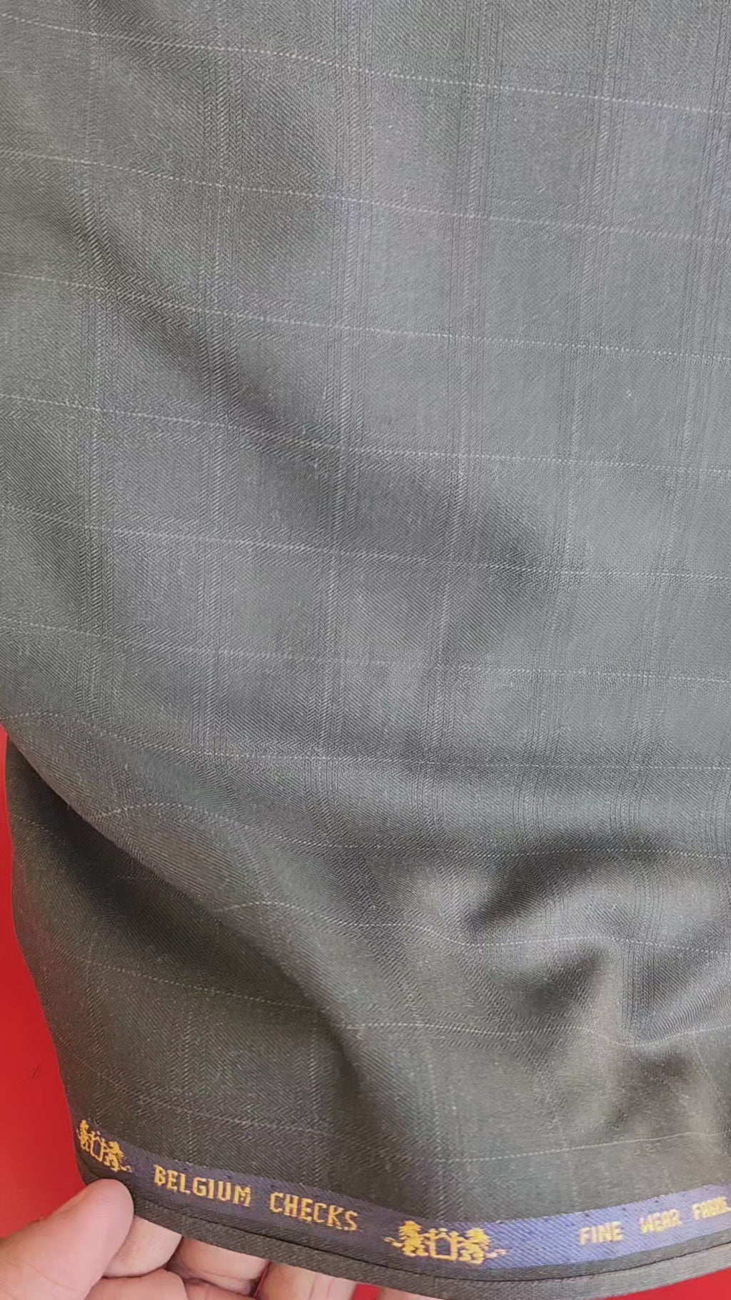 Premium Charcoal 
Belgium Checks Fine  Suiting Fabric