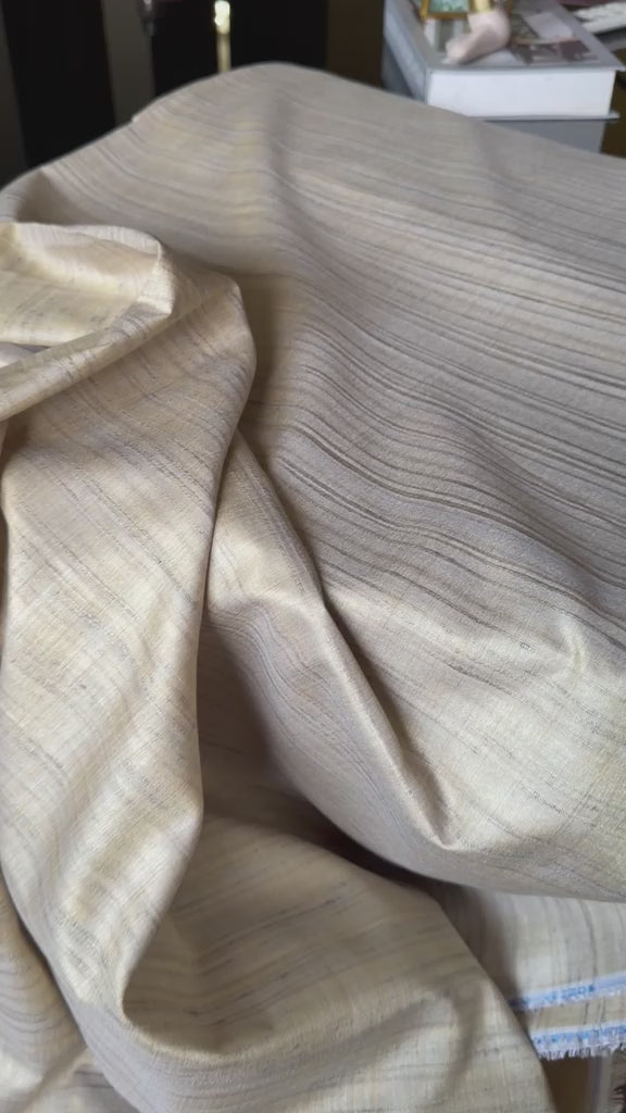 Earthy Elegance – Handwoven Bhagalpur Tussar Silk with Subtle Texture Export quality