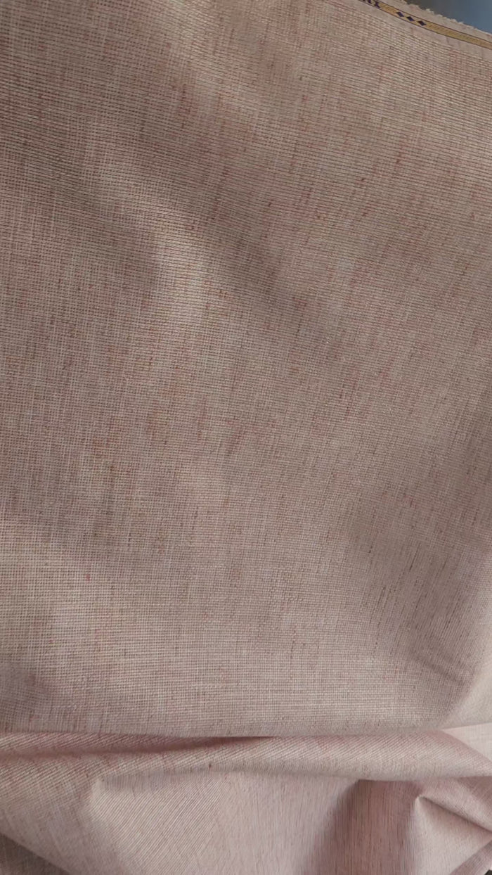 Peachish Tone Biscuit Khadi Linen Fabric