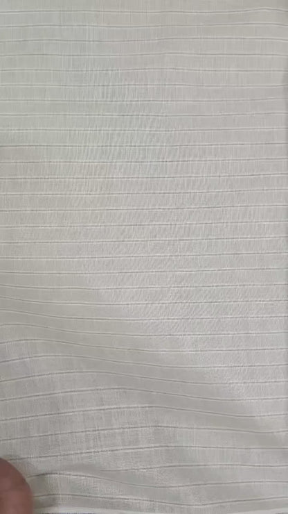 Italian Premium Pure cotton Linen – Light Beige subtle Pinstripe Pattern  Fabric