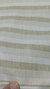 Neutral Elegance Striped Cotton-Linen 60 Lea Fabric