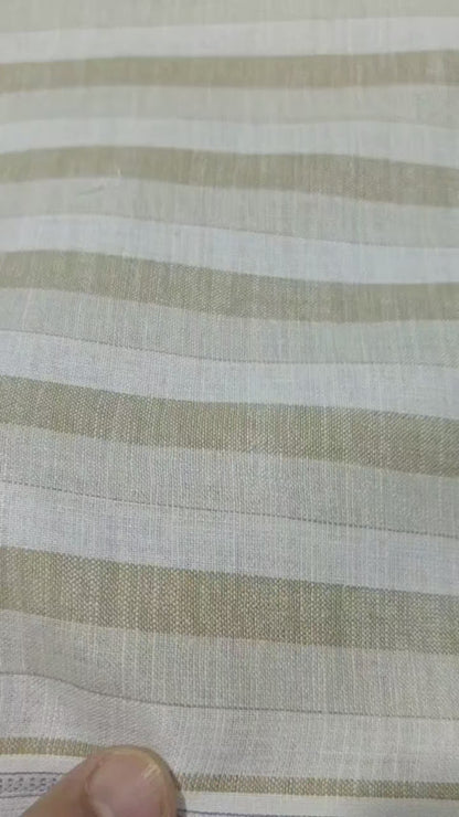 Neutral Elegance Striped Cotton-Linen 60 Lea Fabric