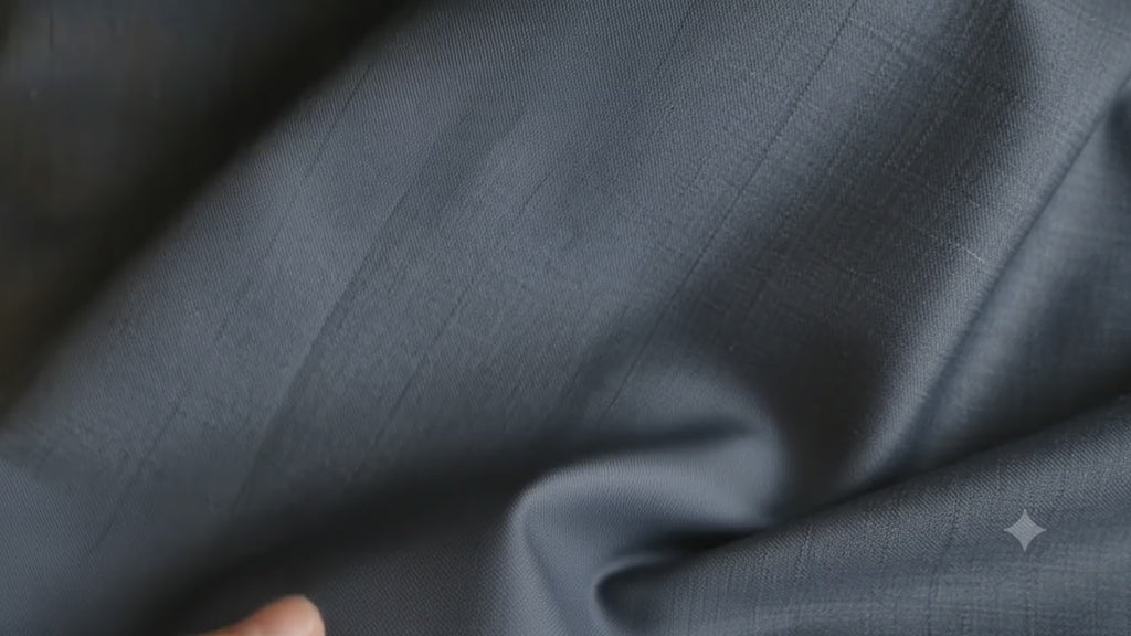 John & Martin Perfection High Twist Suiting Fabric  - Premium Dark Blue Check