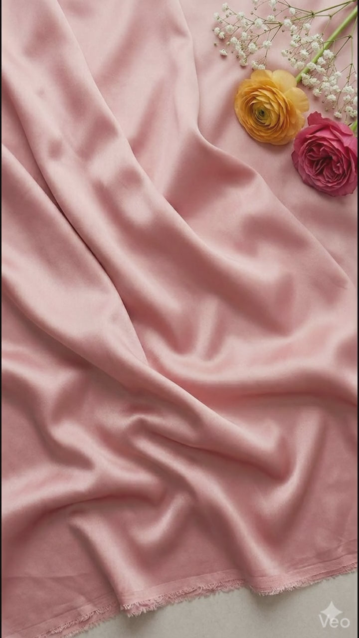 Imported Dusty Rose premium Armani Satin Fabric (Big width)