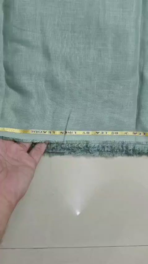 Sage Green Pure 100% Pure Linen Fabric 60 Lea (0% Cotton)