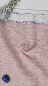 Premium 60 Lea 100%Pure Linen – Dusty Rose Pinstripe(No Cotton)