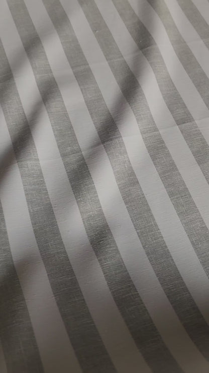 Off white with light Grey versatile Striped Shirting Fabric
