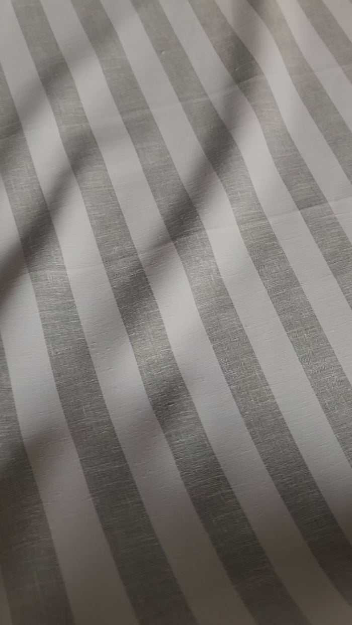 Off white with light Grey versatile Striped Shirting Fabric