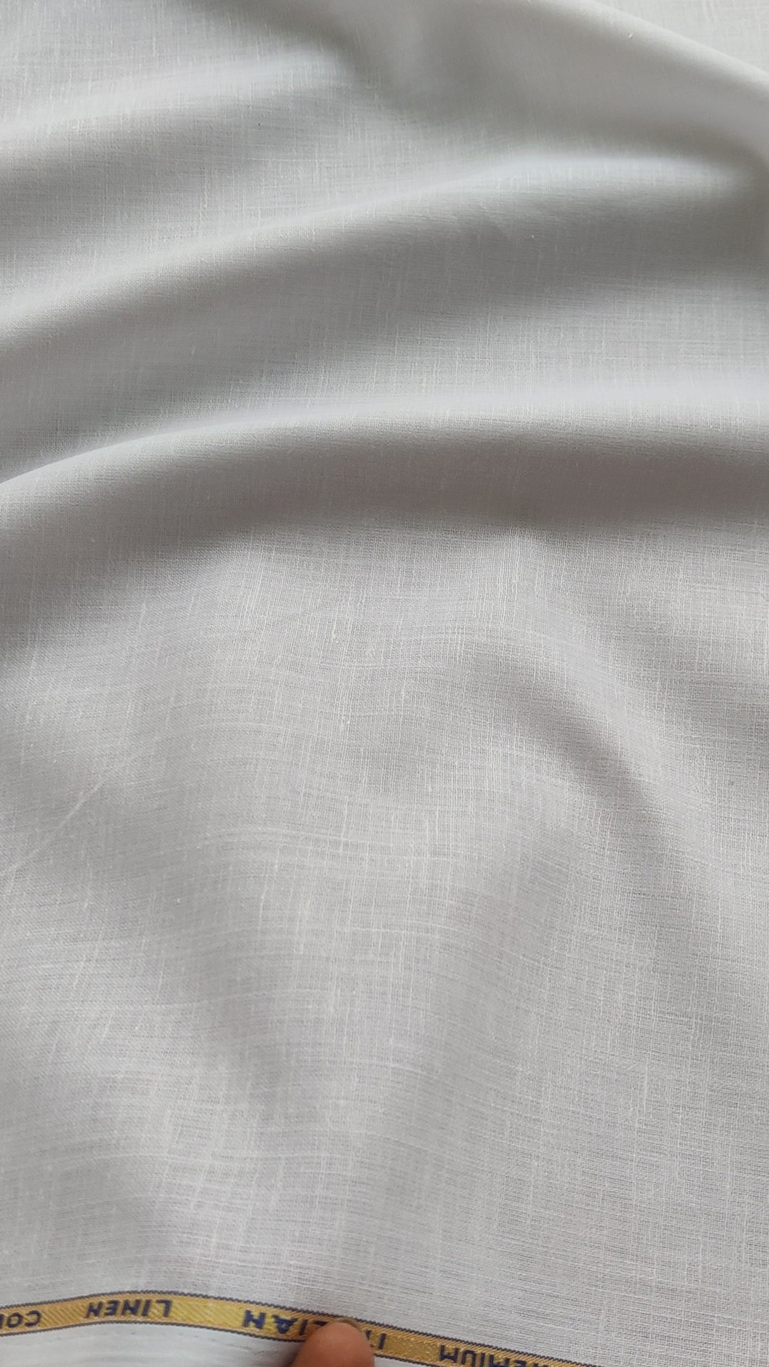 White Premium 60lea Italian Cotton Linen Fabric