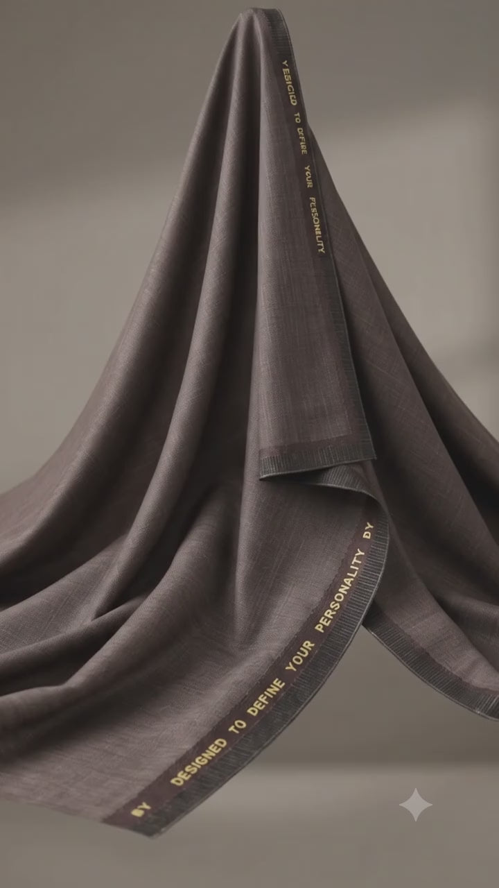 Premium Dark Brown Textured Suiting Fabric – "Designed to Define Your Personality"