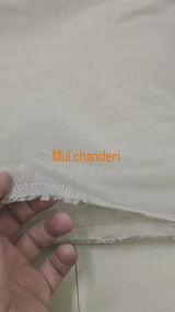 Ethereal Grey Mul Chanderi silk Big Width Fabric