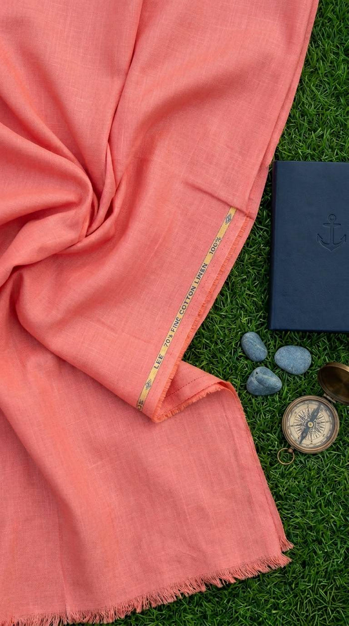 Premium Coral toned cotton linen fabric 60 lea