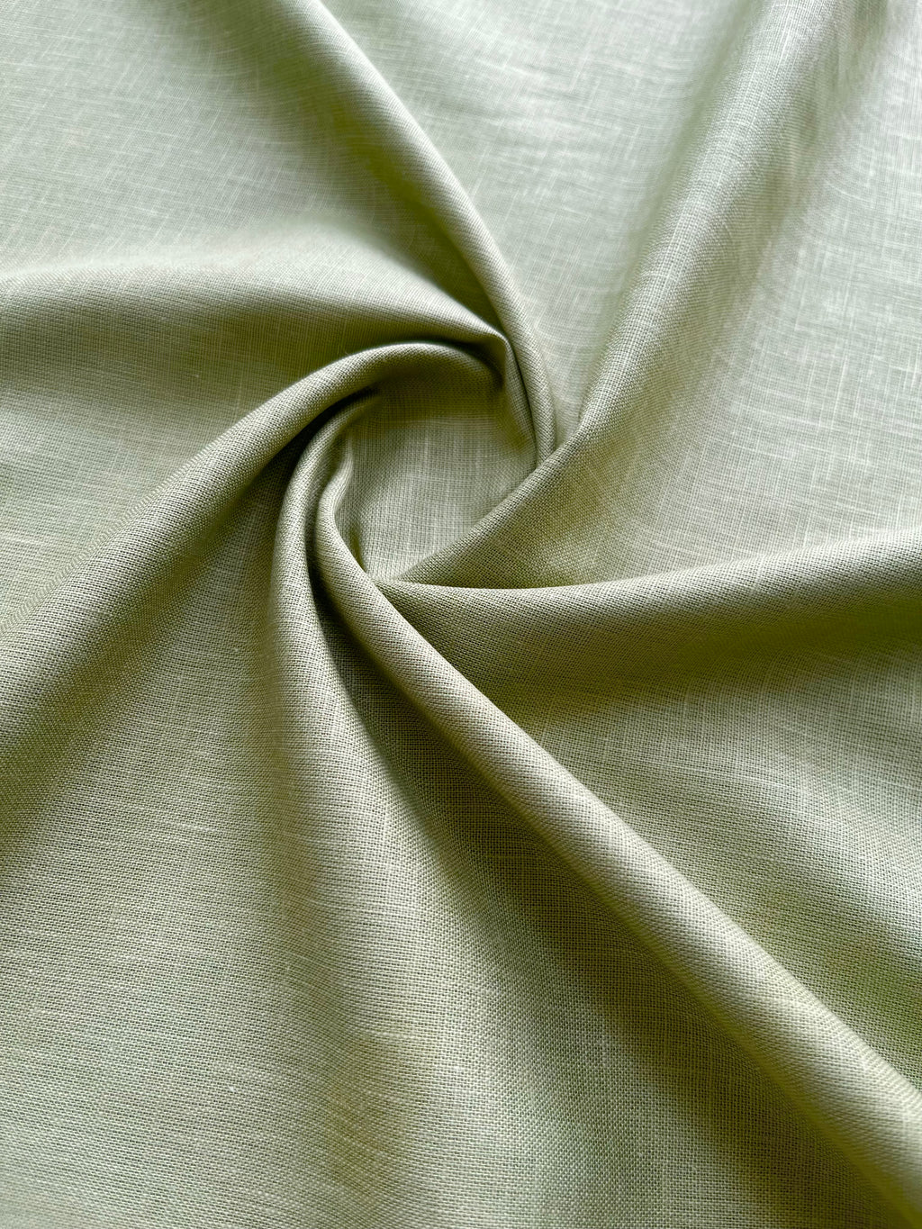 Olive Green 100% Pure Linen Fabric (70 lea)