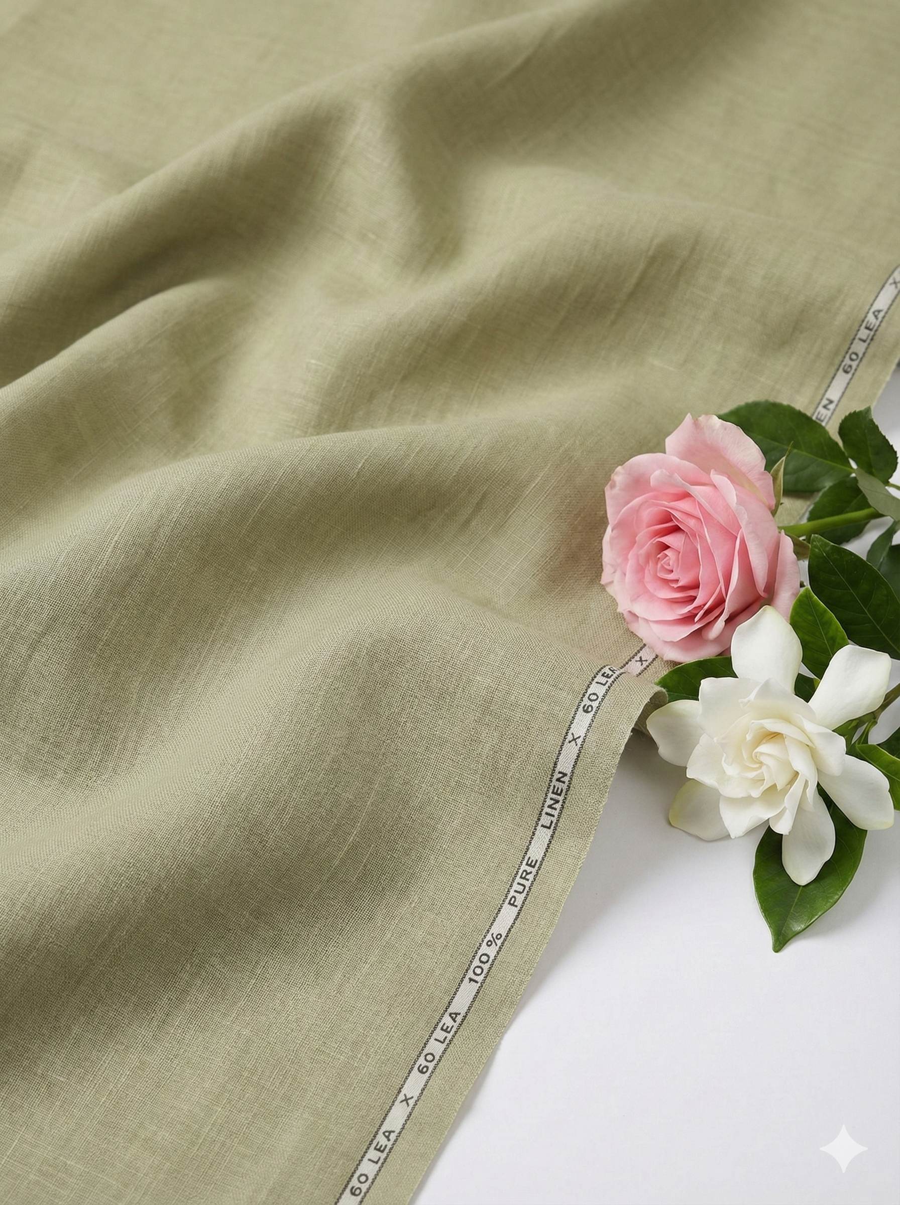 Light Sage Green 100% Pure Linen (No Cotton )