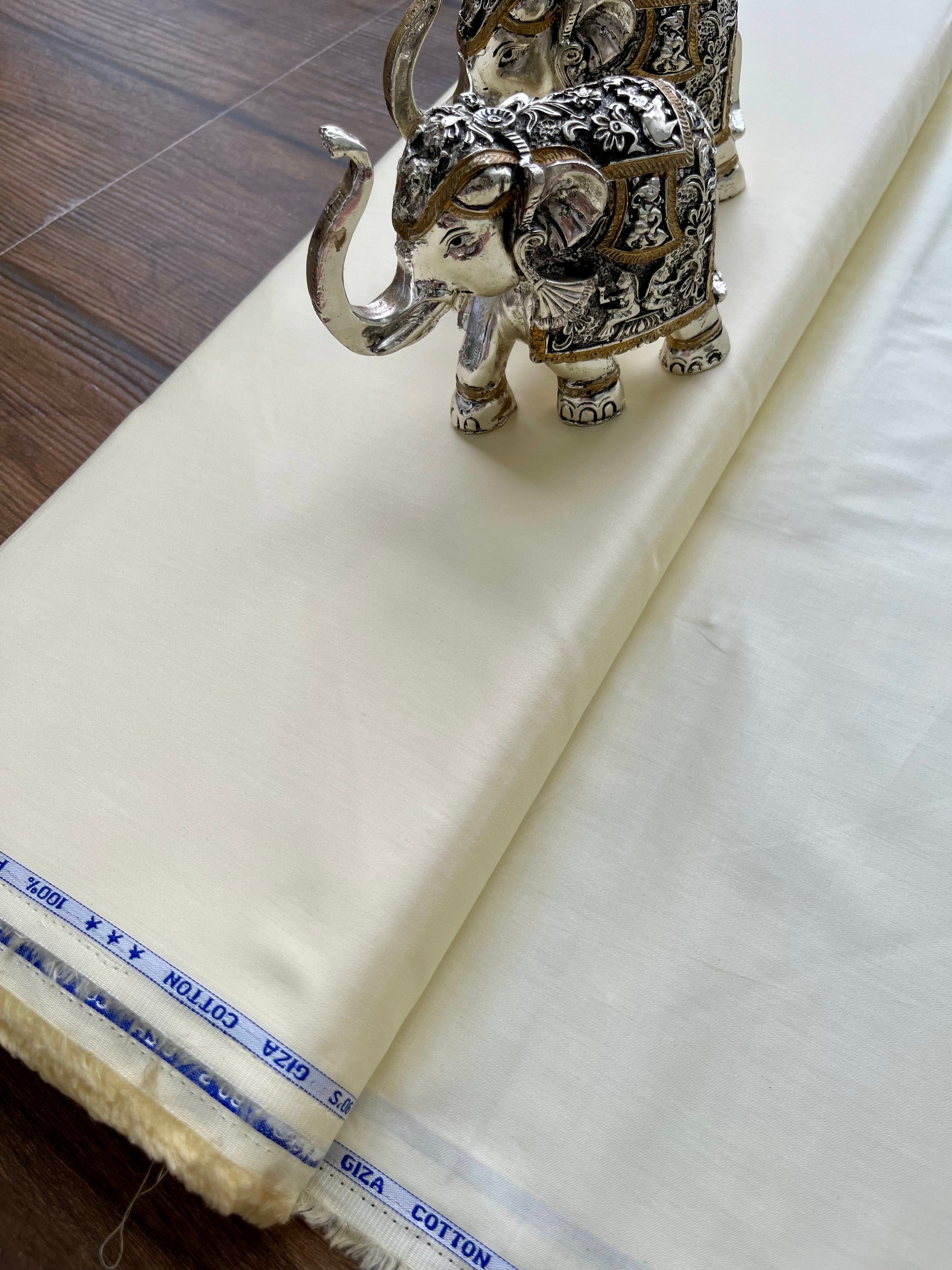 Cream 100% Pure Giza Cotton Fabric