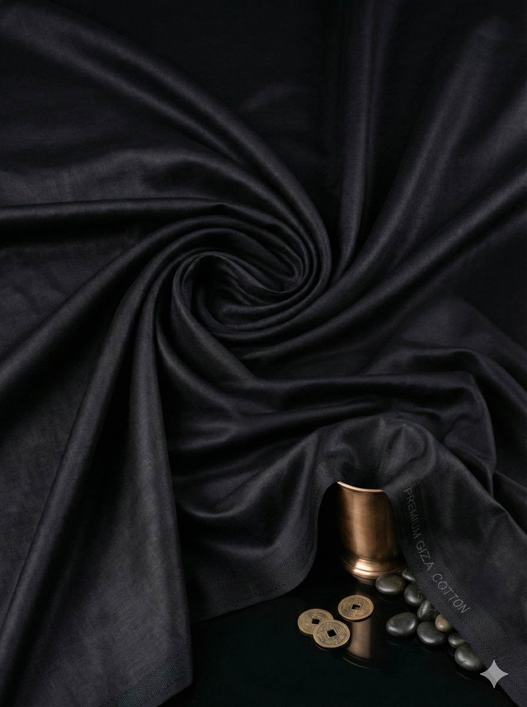 Light Weight Premium Quality Black Colour Paper Giza Cotton (Not Transparent) (50% Cotton+50% polyster)