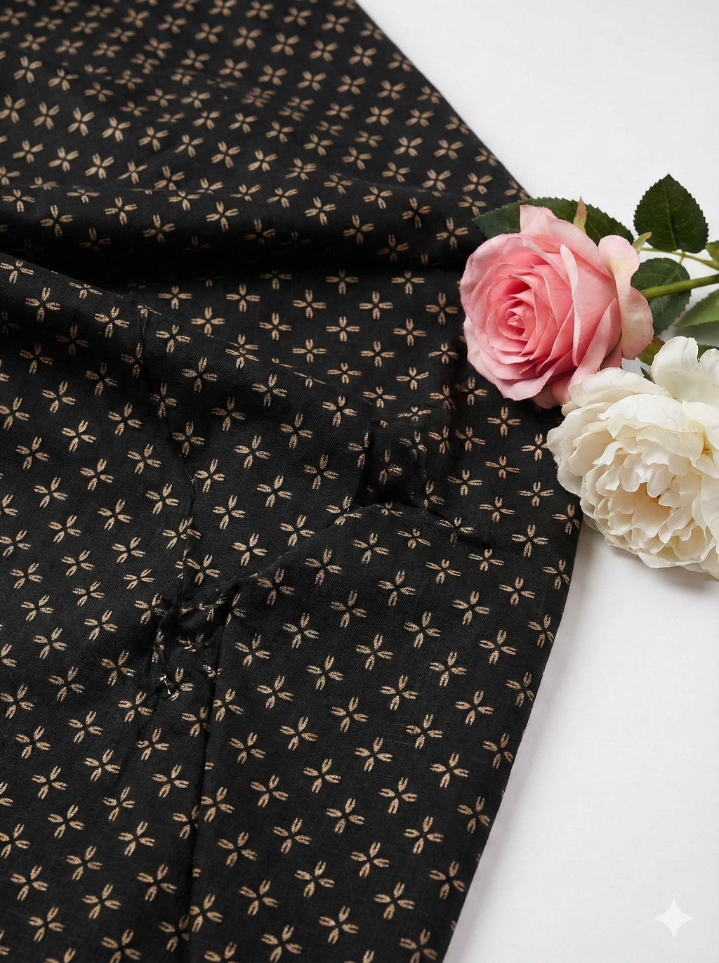 Black Printed Premium 100% Pure Cotton Fabric