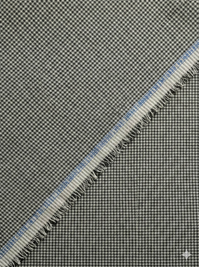 Black & White Checks Pure cotton Linen fabric (60 lea)