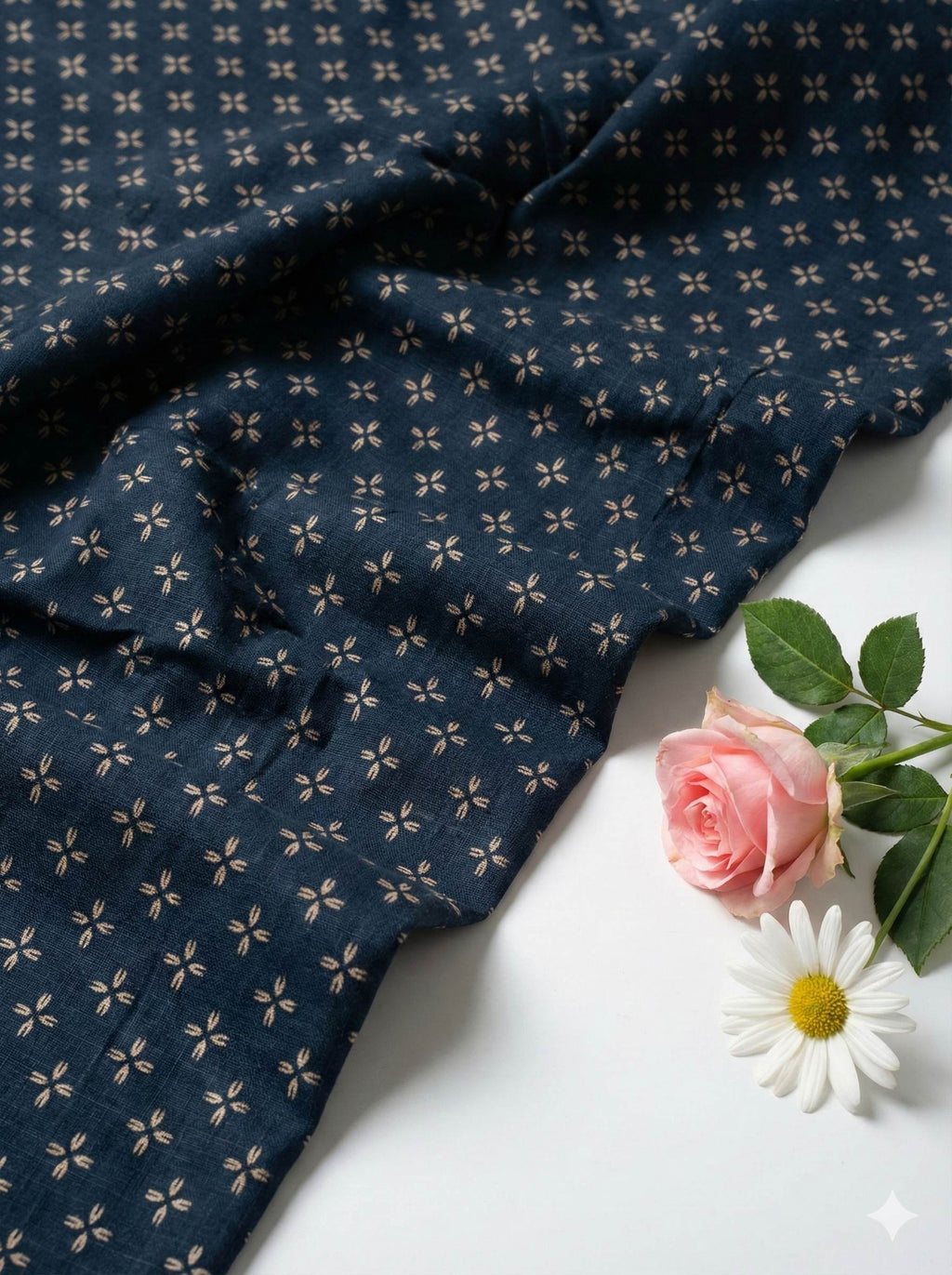 Blue Glossy Pure cotton printed cotton Fabric