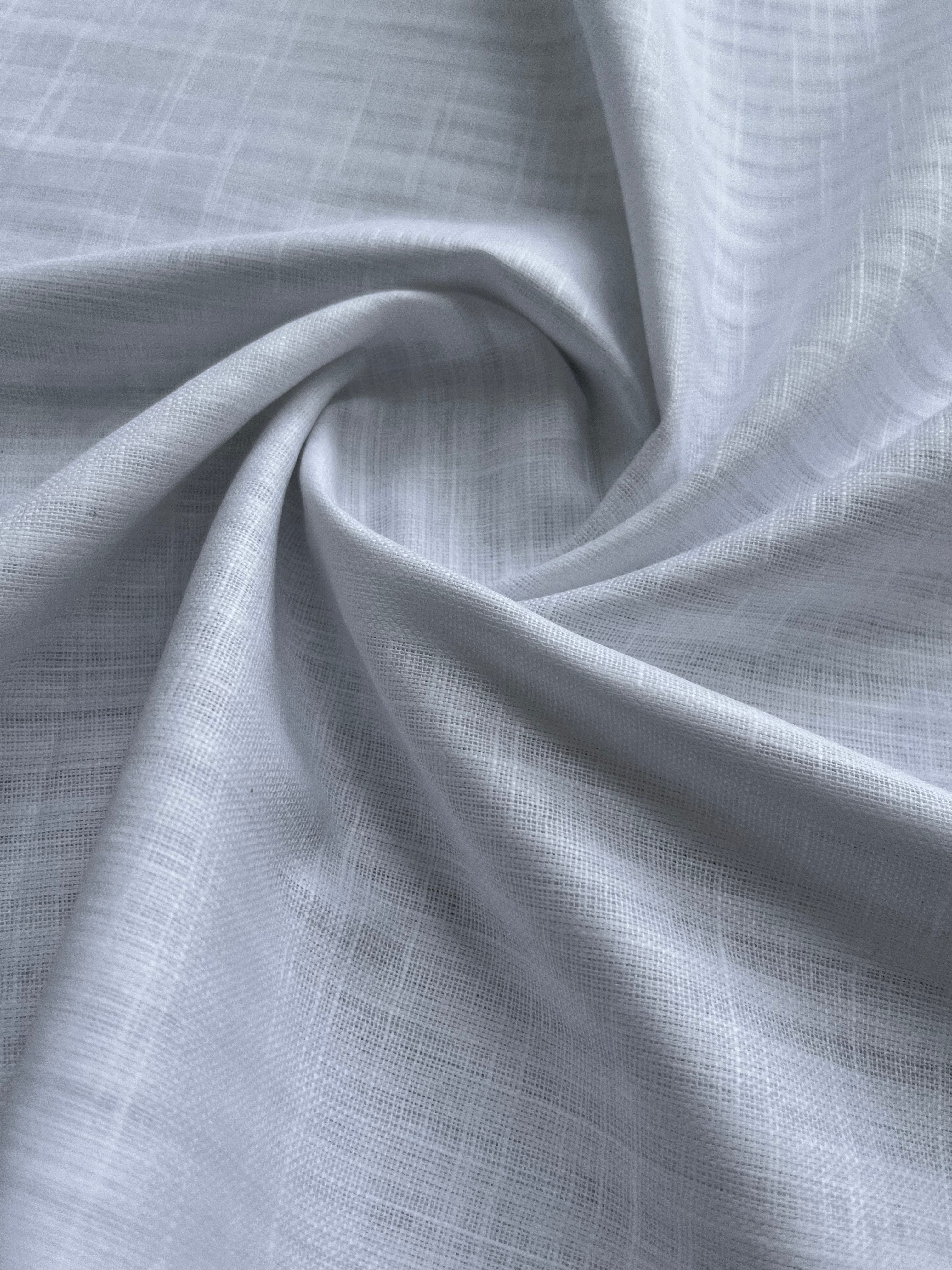 White 100% Premium Cotton Linen Fabric