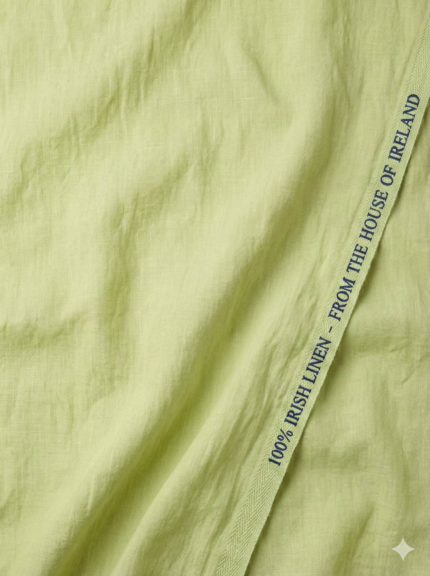Light Green 100% Pure Cotton Linen Fabric (70 lea)