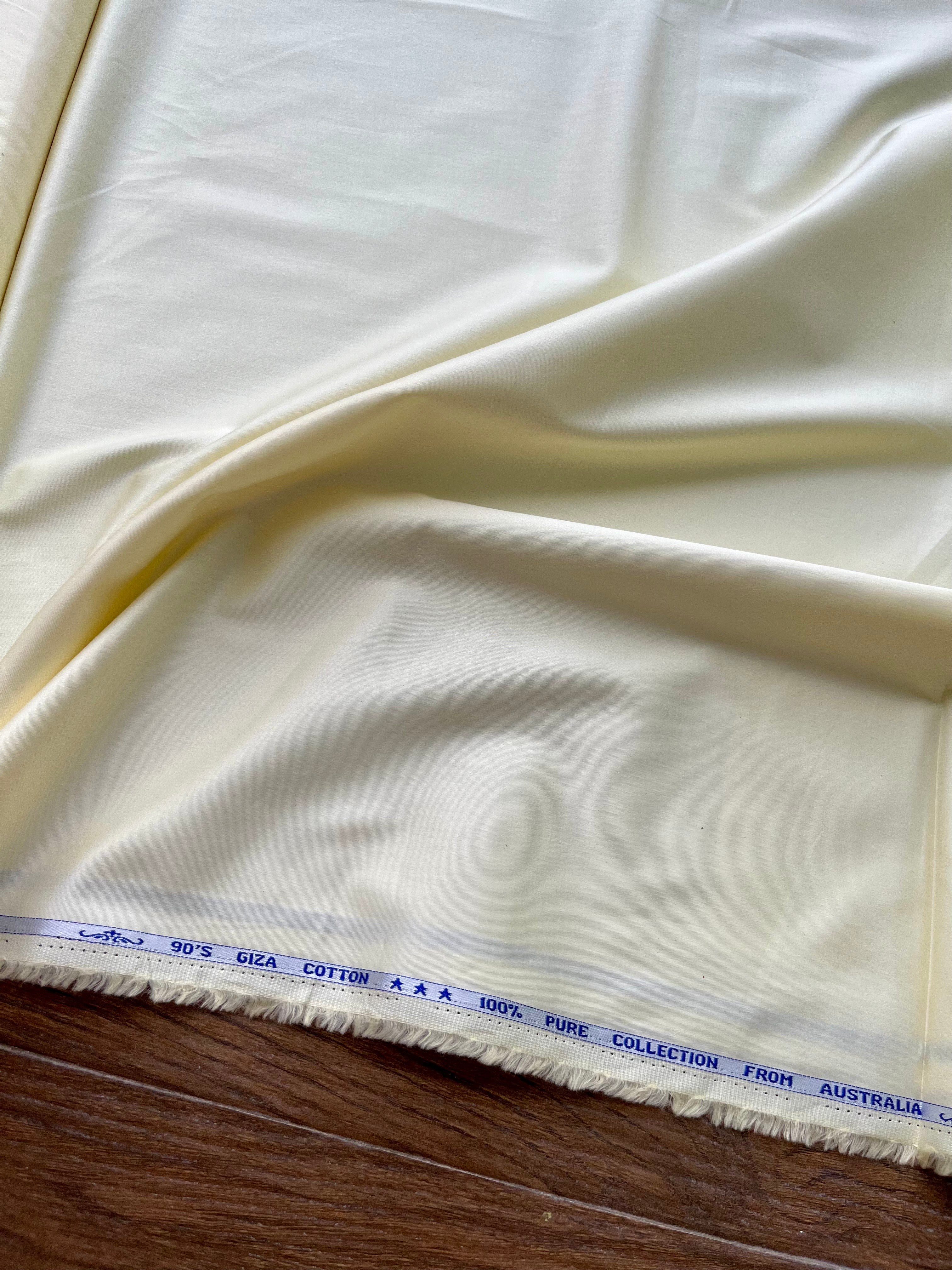 Cream 100% Pure Giza Cotton Fabric