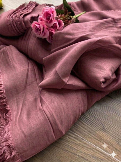 Dusty Pink Mul Chanderi Fabric( Big Width)