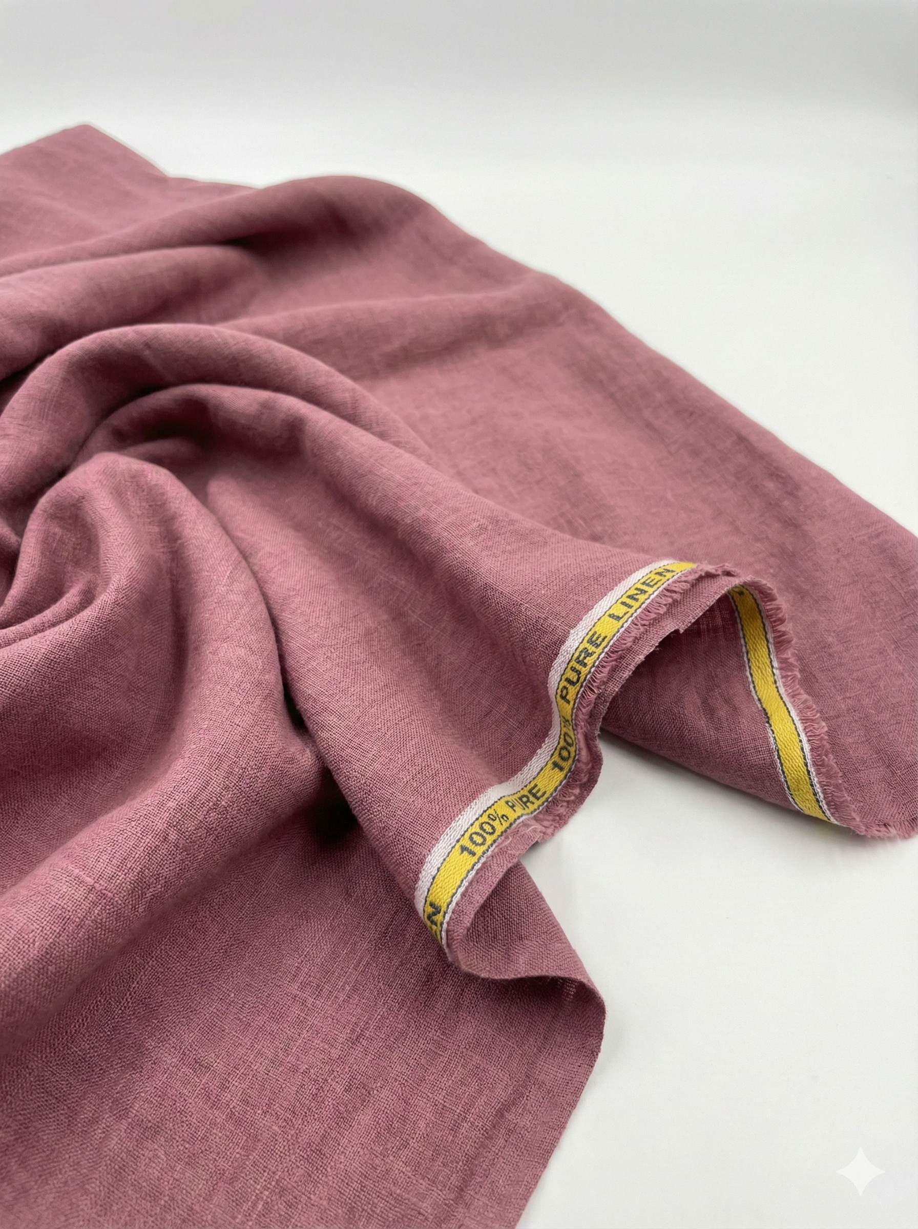 Burgundy Pink 100% Pure Linen Fabric 60 Lea (0% cotton)