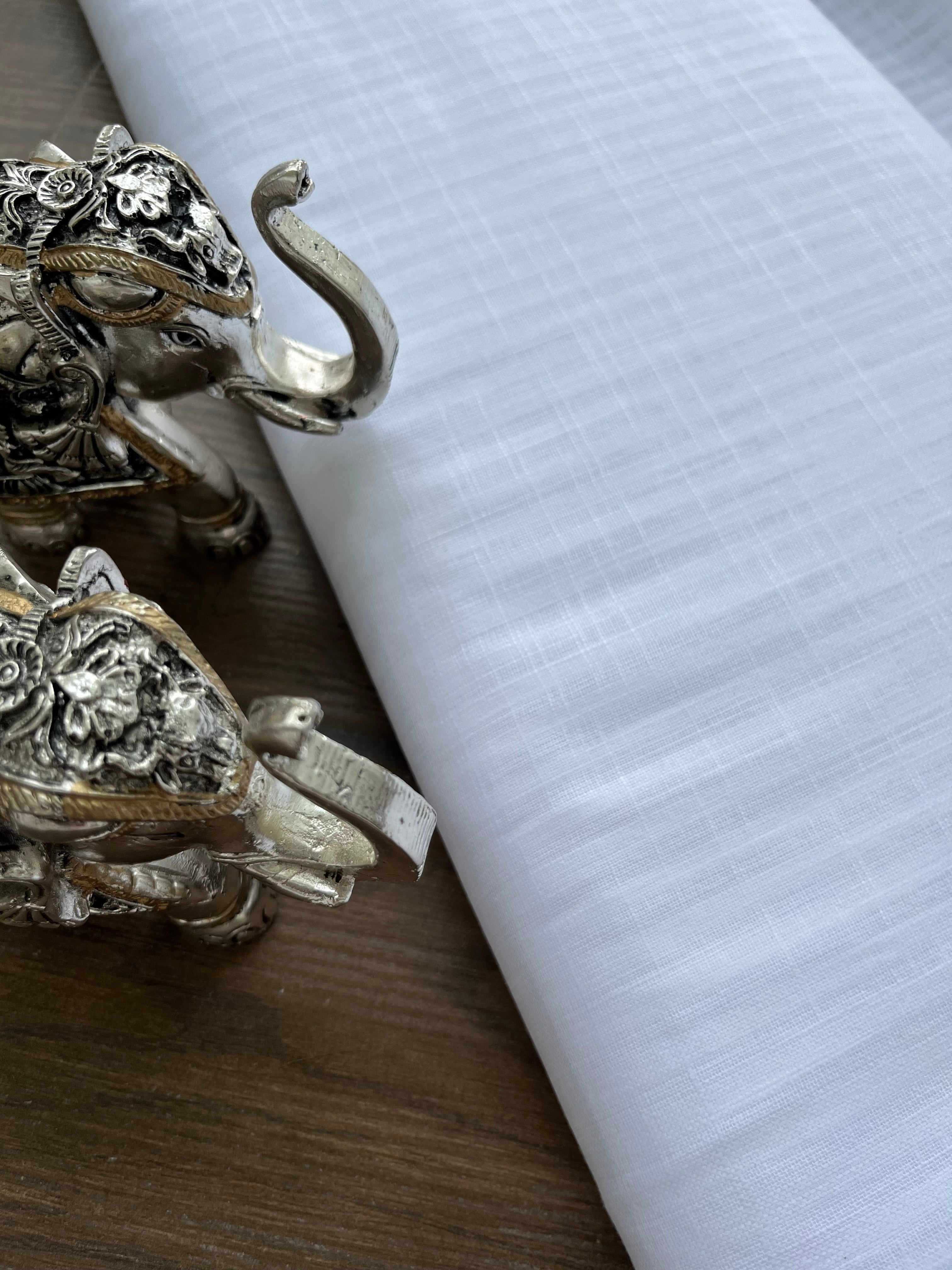 White 100% Premium Cotton Linen Fabric