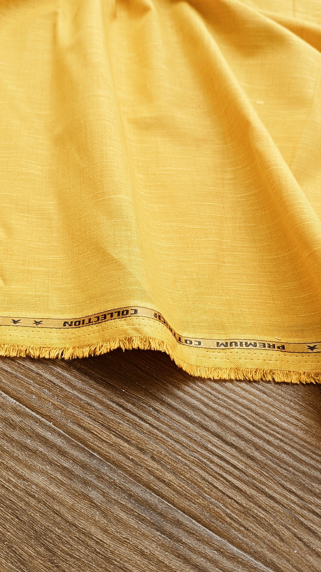Yellow Premium Italian Cotton Linen Fabric (60 lea)