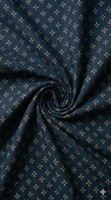 Blue Shiny Pure cotton printed cotton Fabric