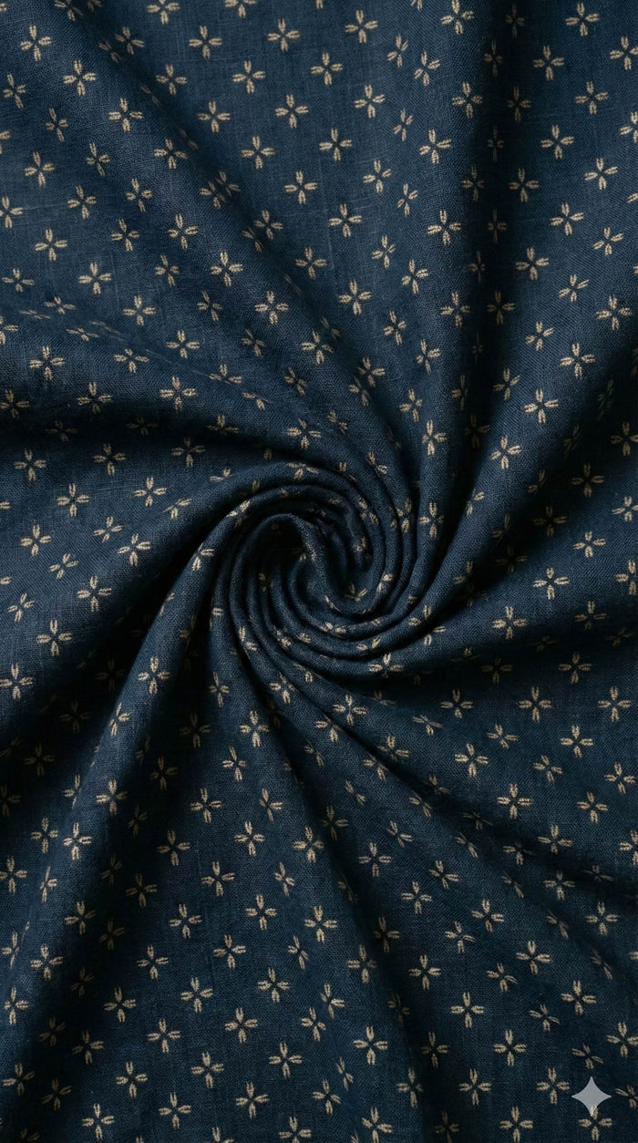Blue Shiny Pure cotton printed cotton Fabric