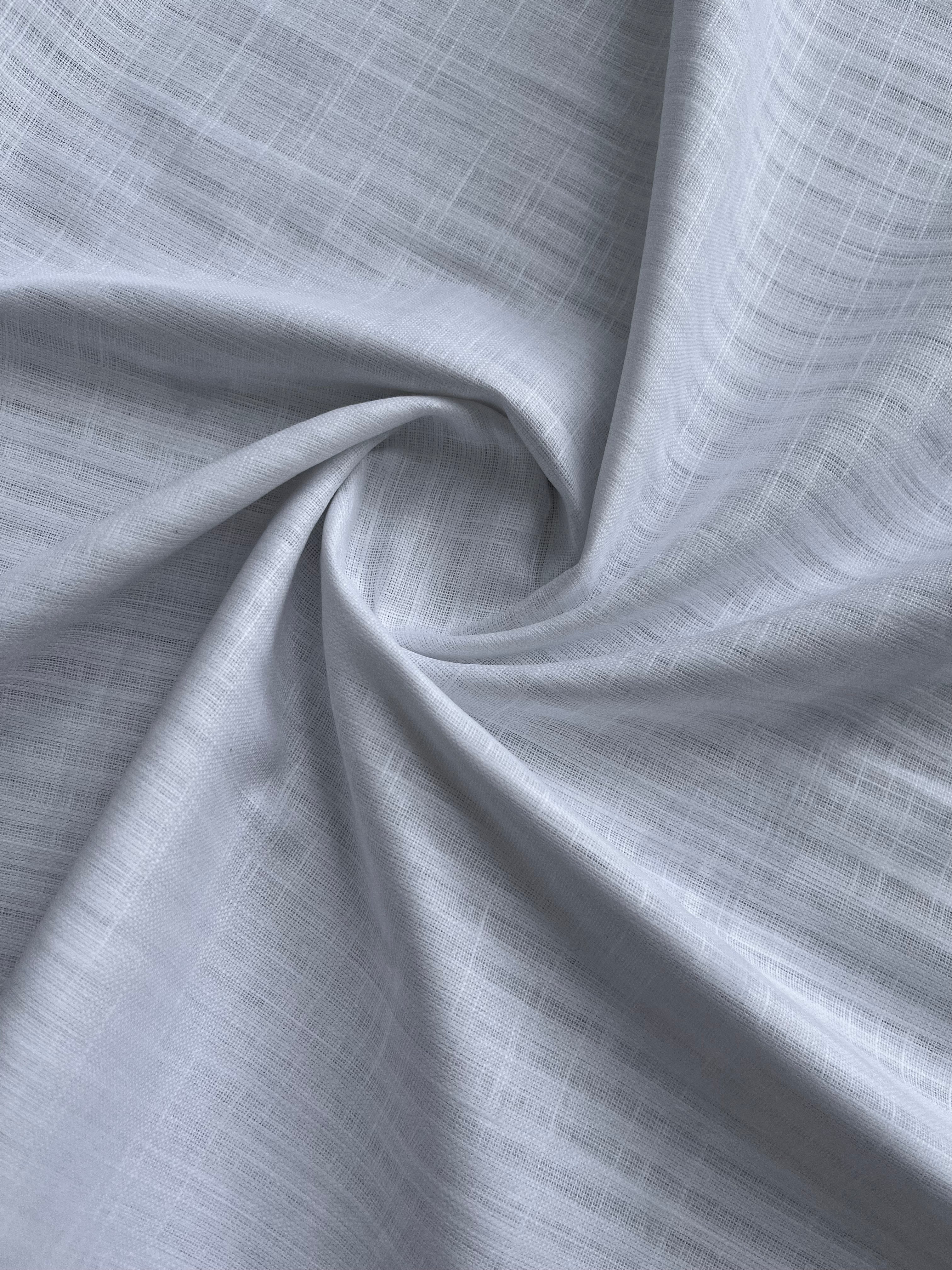 White 100% Premium Cotton Linen Fabric